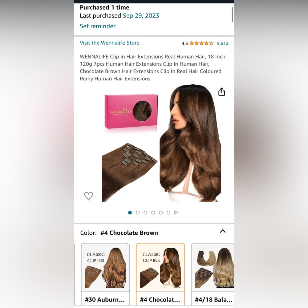 Wenna life extensions, real hair clip I’m never worn